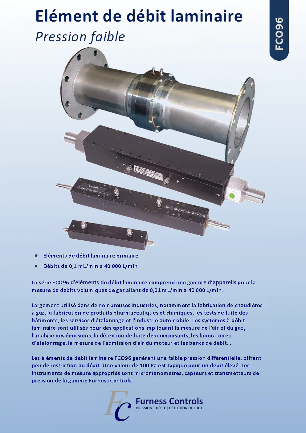 Image du document pdf : éléments de débit laminaire série fco96  