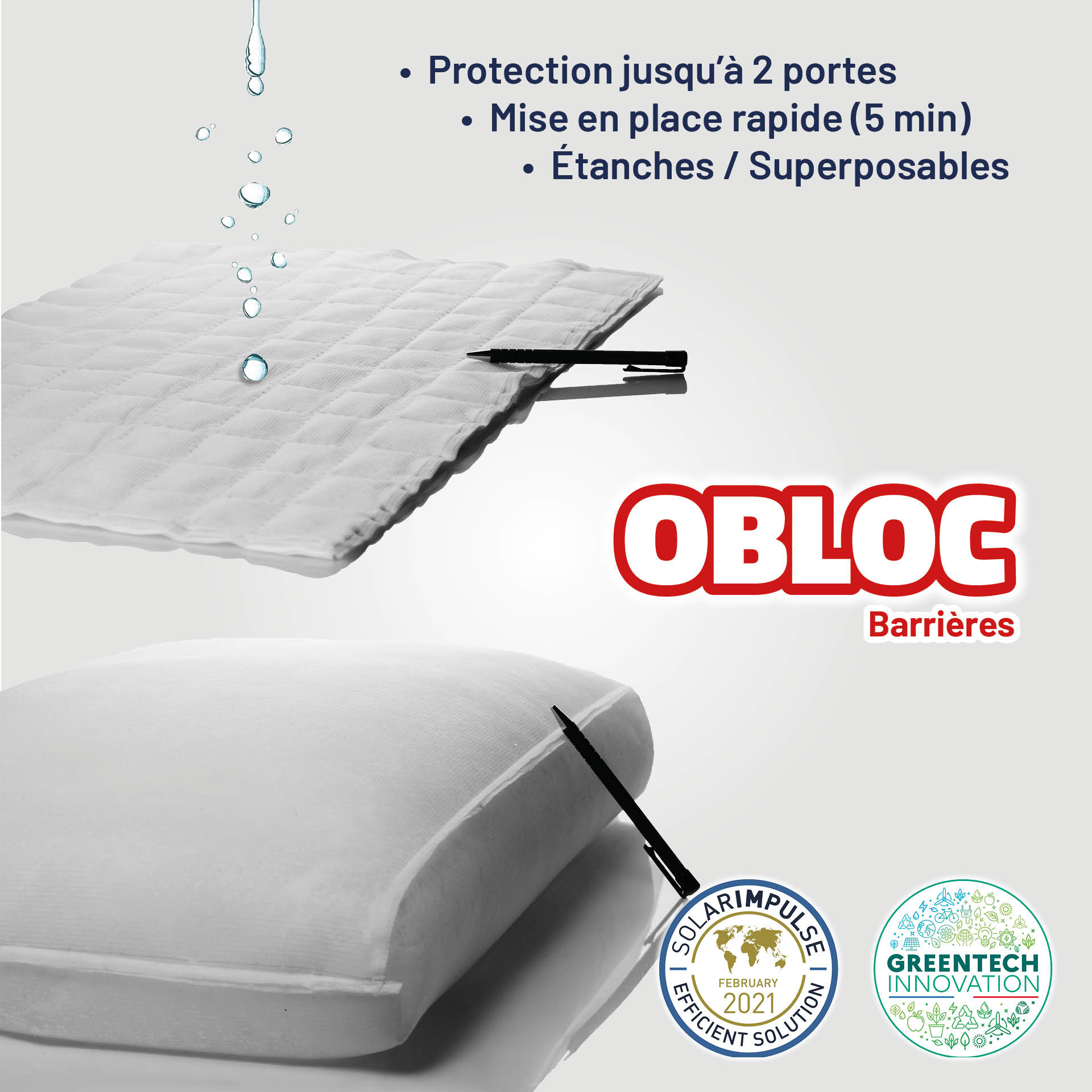 4 sacs anti-inondation OBLOC® (Barrières anti-inondation) - OBLOC® -  FranceEnvironnement