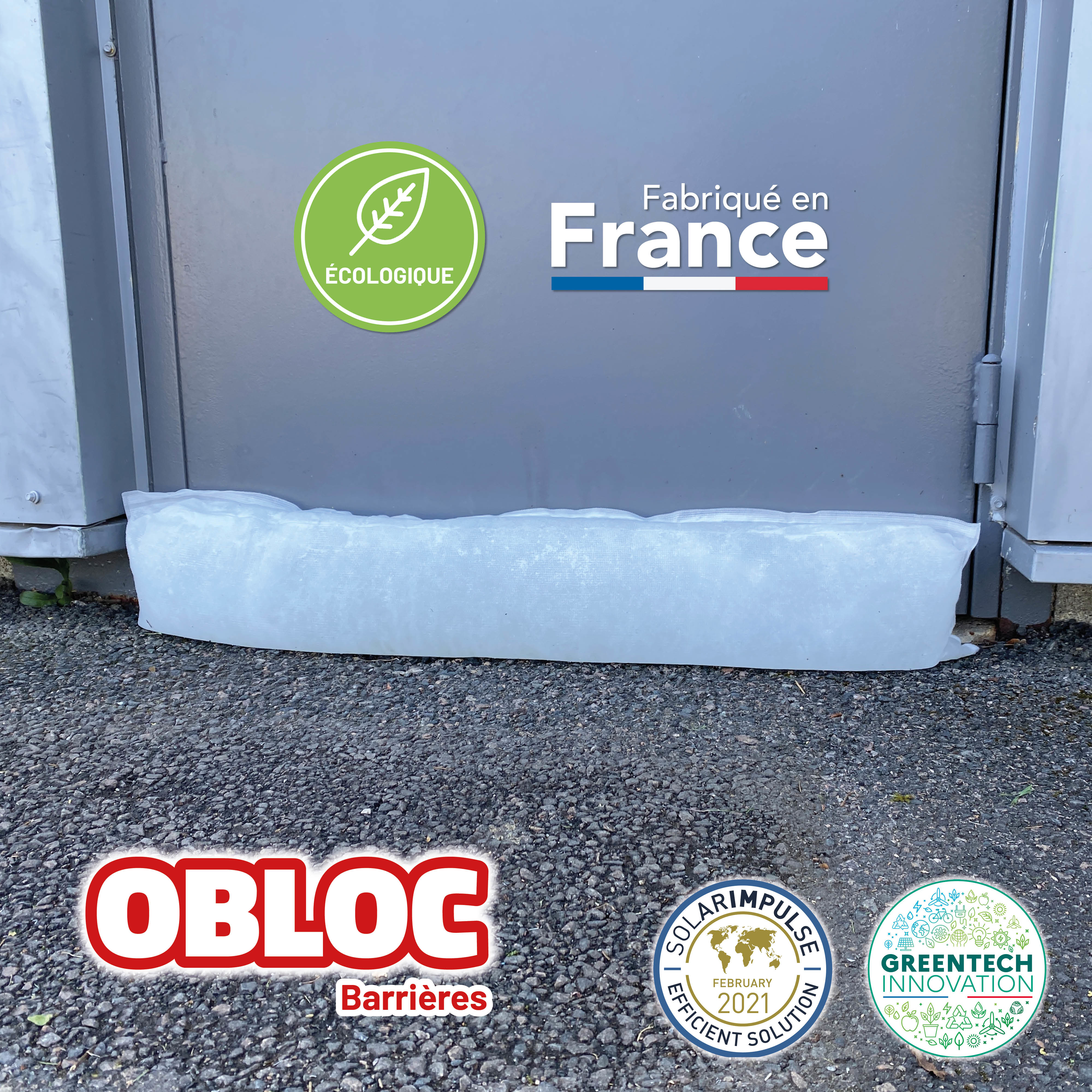 2 boudins anti-inondation 90 cm 0BLOC® (Barrières anti-inondation) - OBLOC®  - FranceEnvironnement